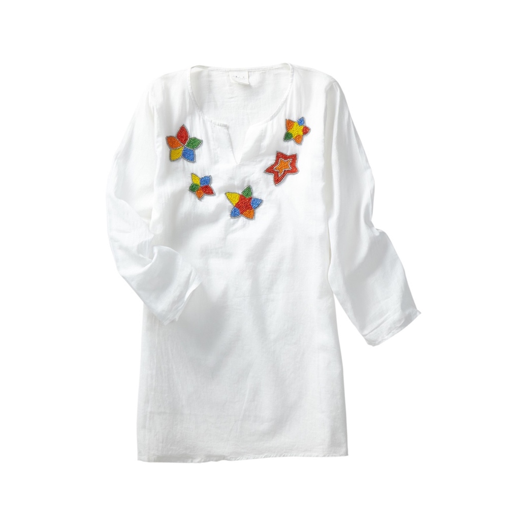 Girls Beaded Tunic, white